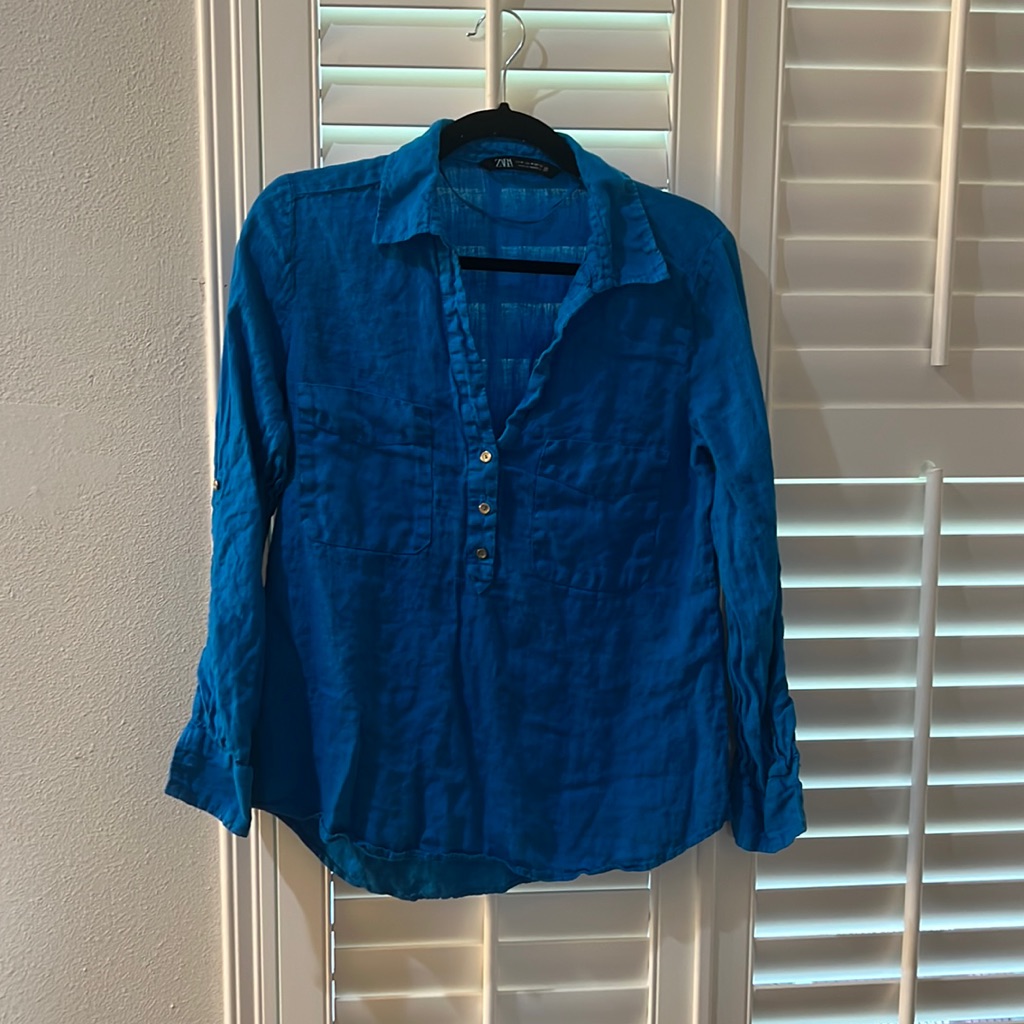 Blue Quarter Button Down.